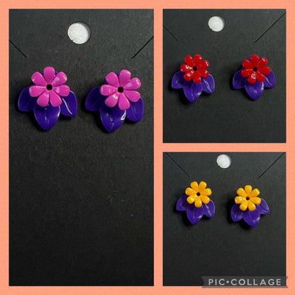 🌸 LEGO® 'Purple' Flower Stud Earrings – Pick Your Petals! 🌸