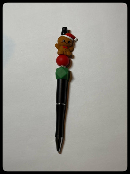 Christmas Gingerbread Beaded Pens