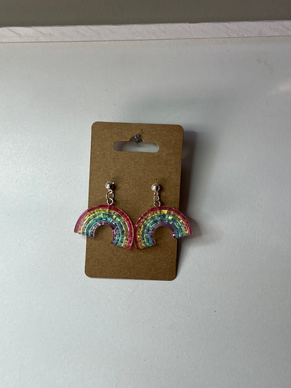 🌈✨ Rainbow Resin Stud Earrings ✨🌈